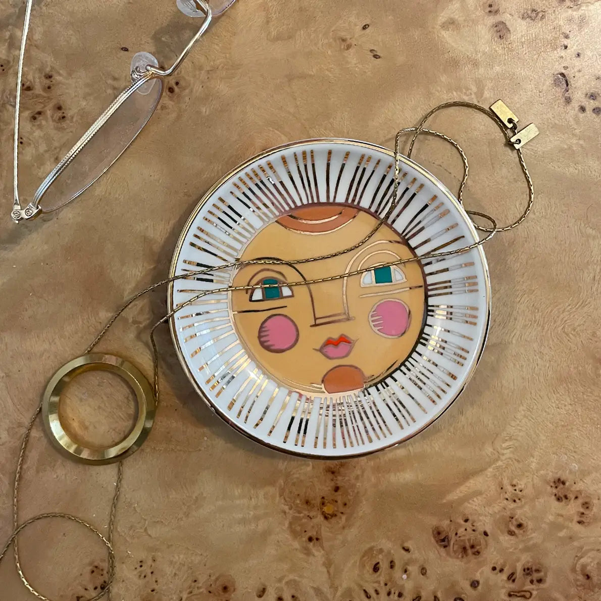 Sun Porcelain Trinket Dish