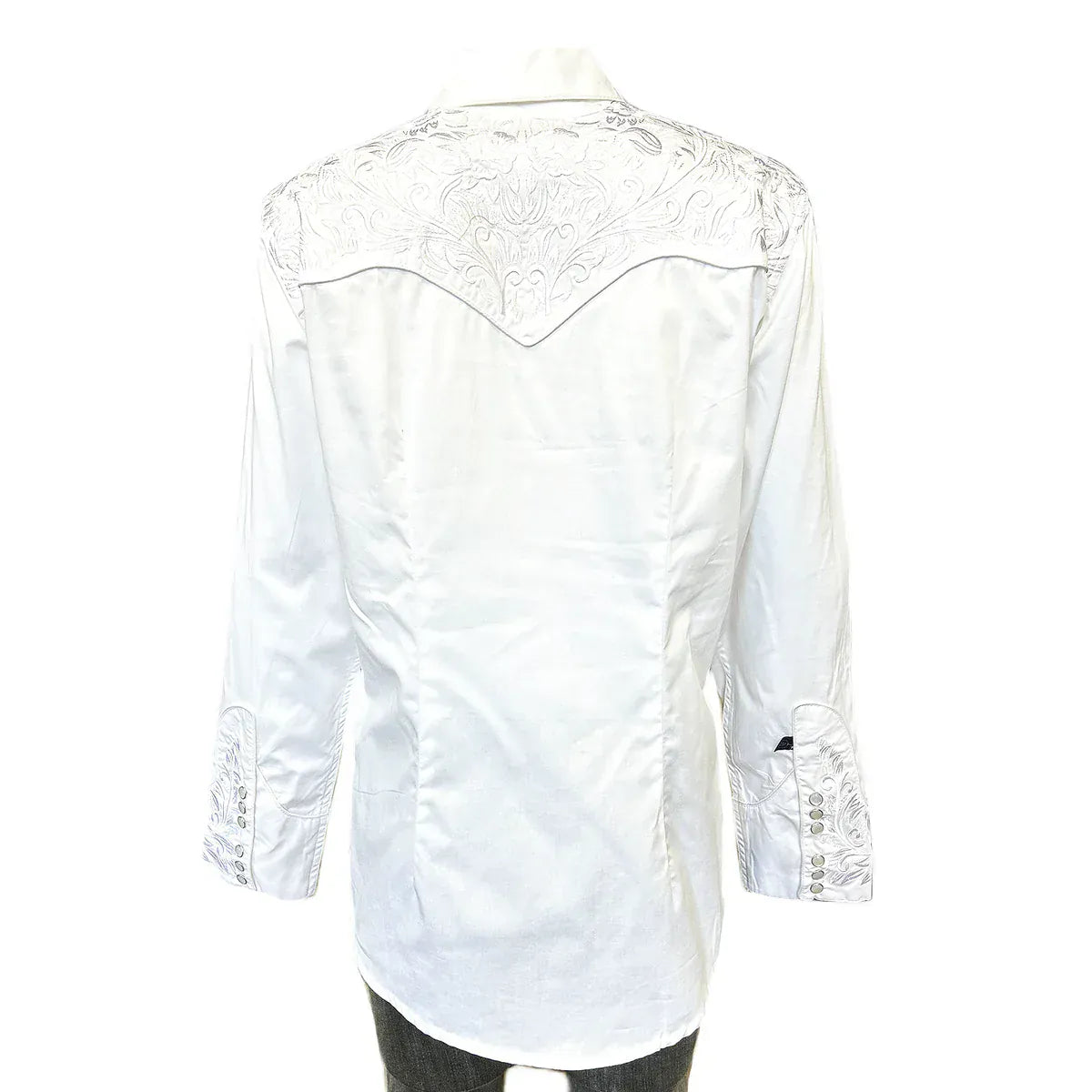 Rockmount Ranch Wear Women's Vintage White-on-White Tooling Embroidered Western Shirt - Little Miss Muffin Children & Home