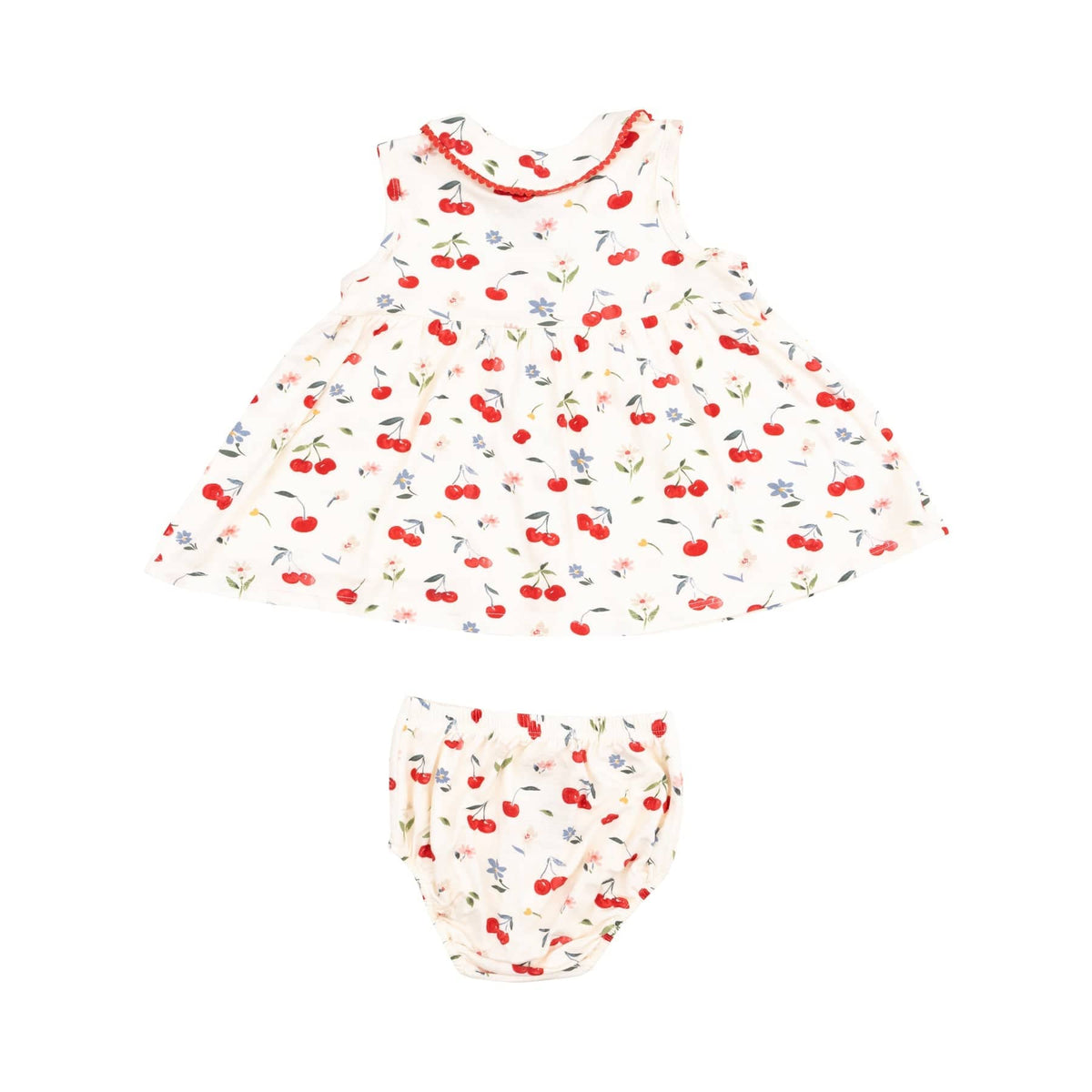Angel Dear Angel Dear Watercolor Cherries + Gingham Peter Pan Collar With Ric Rac Trim - Little Miss Muffin Children & Home