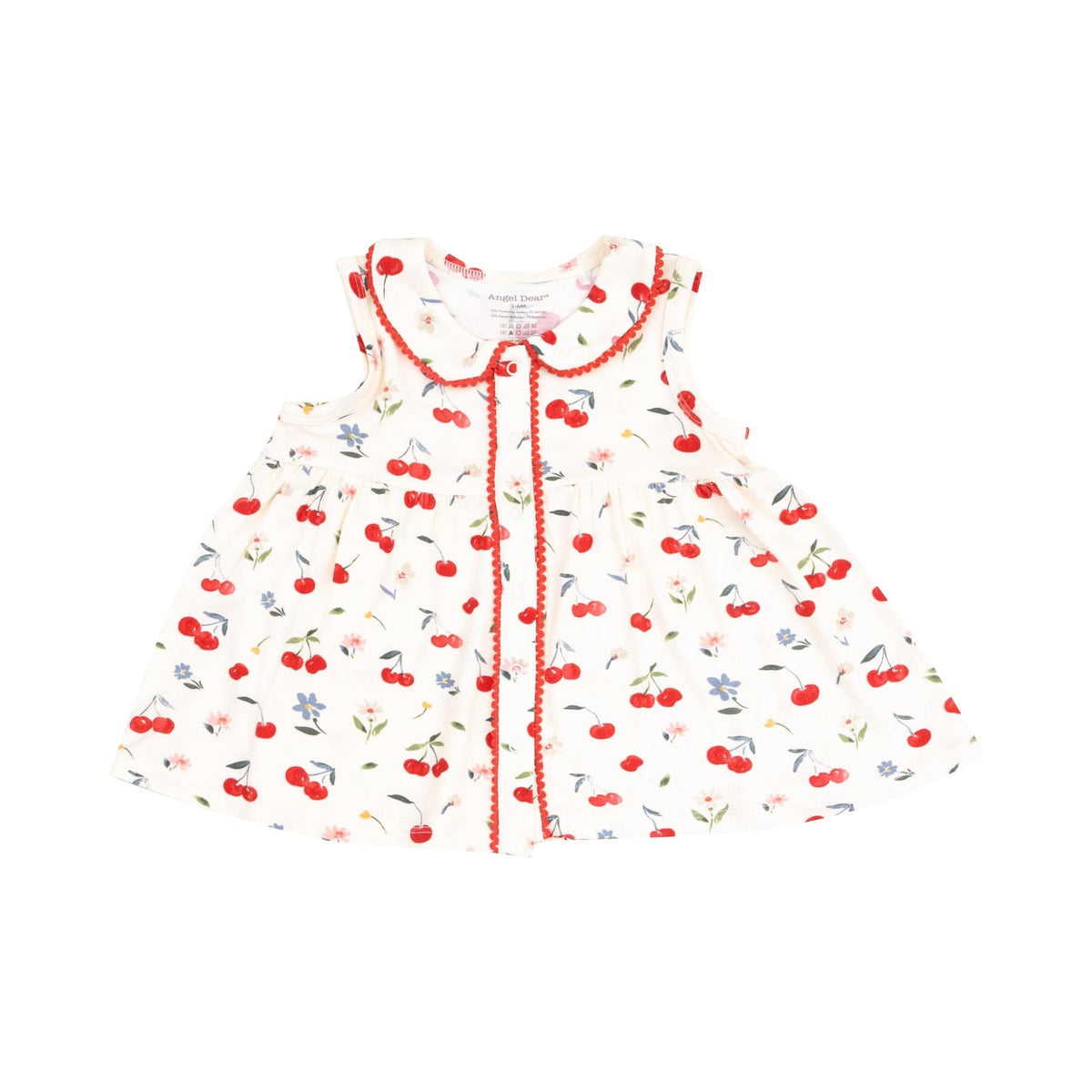 Angel Dear Angel Dear Watercolor Cherries + Gingham Peter Pan Collar With Ric Rac Trim - Little Miss Muffin Children & Home