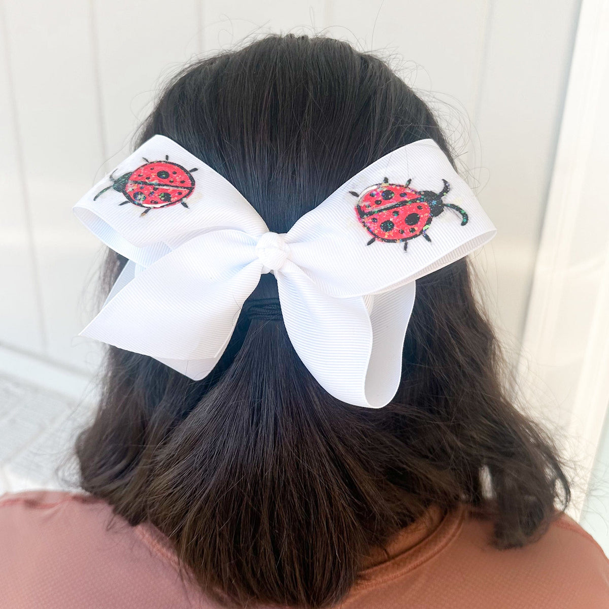 Heidi Davis Bows Ladybugs Hand Painted Bow Double Glitter - Little Miss Muffin Children & Home