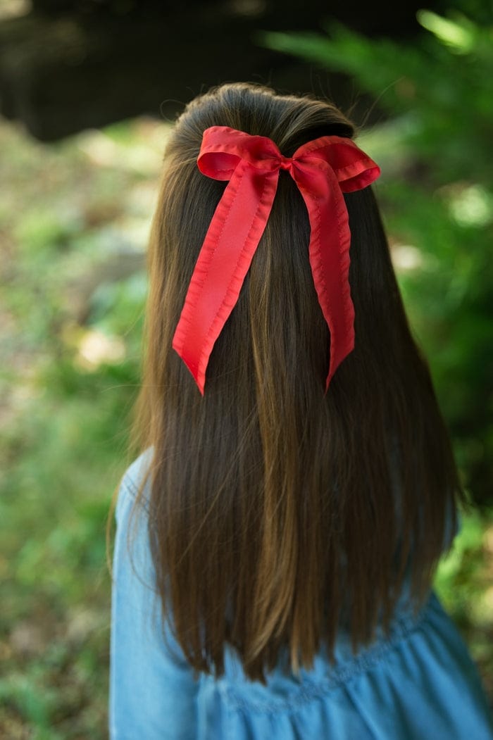 RLTB-S Satin Ruffle Long Tail Bow