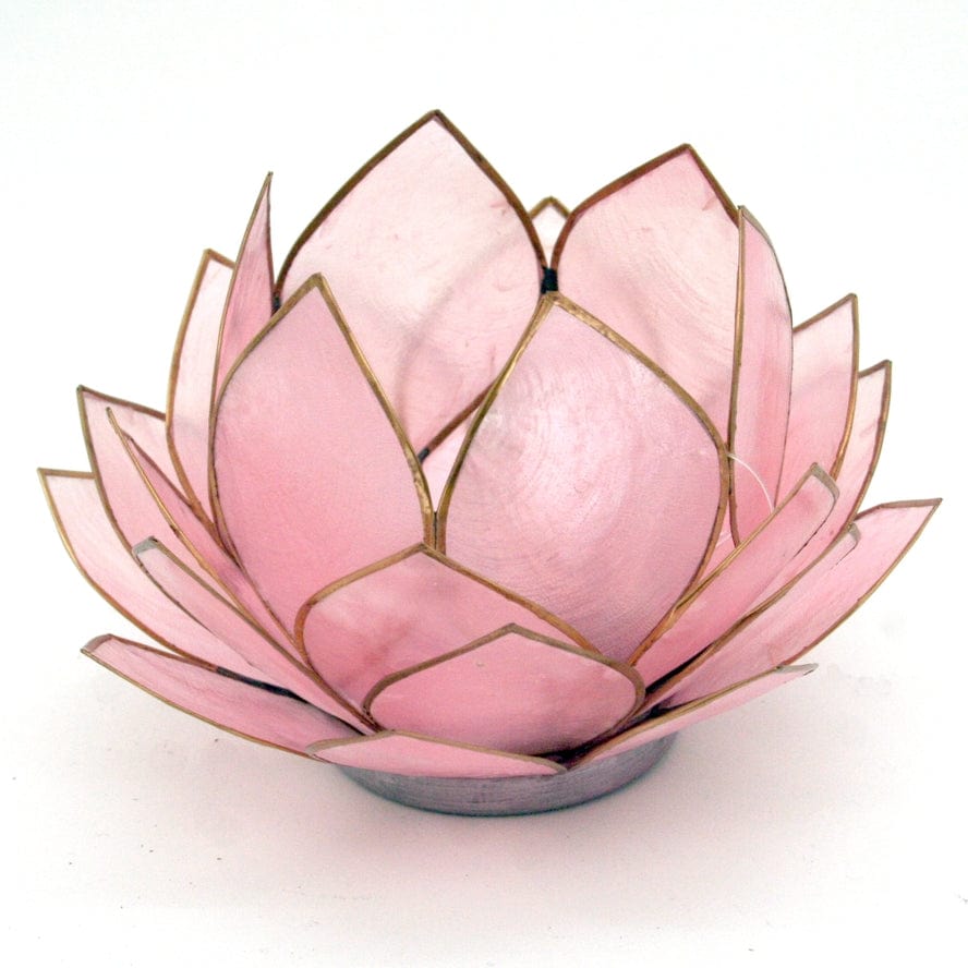 Contrast Inc Contrast Inc Capiz Lotus Bulb Candle Holder in Pink - Little Miss Muffin Children & Home