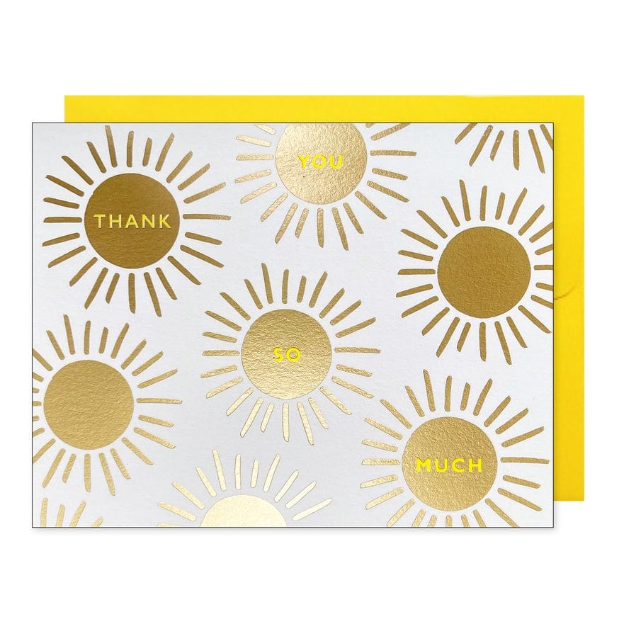 J.Falkner Cards J Falkner Gold Sunburst Thank You Card - Little Miss Muffin Children & Home