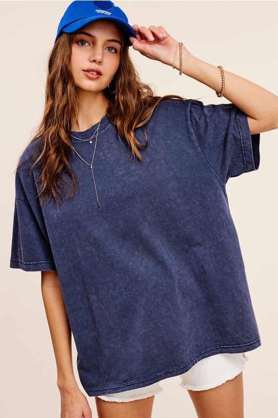La Miel La Miel Mineral Washed Short Sleeve Oversized Top - Little Miss Muffin Children & Home