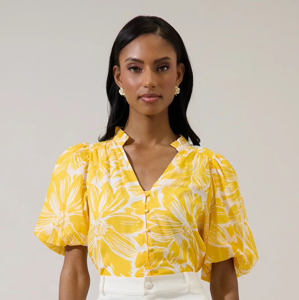 Joni Floral Idara Button Down Top