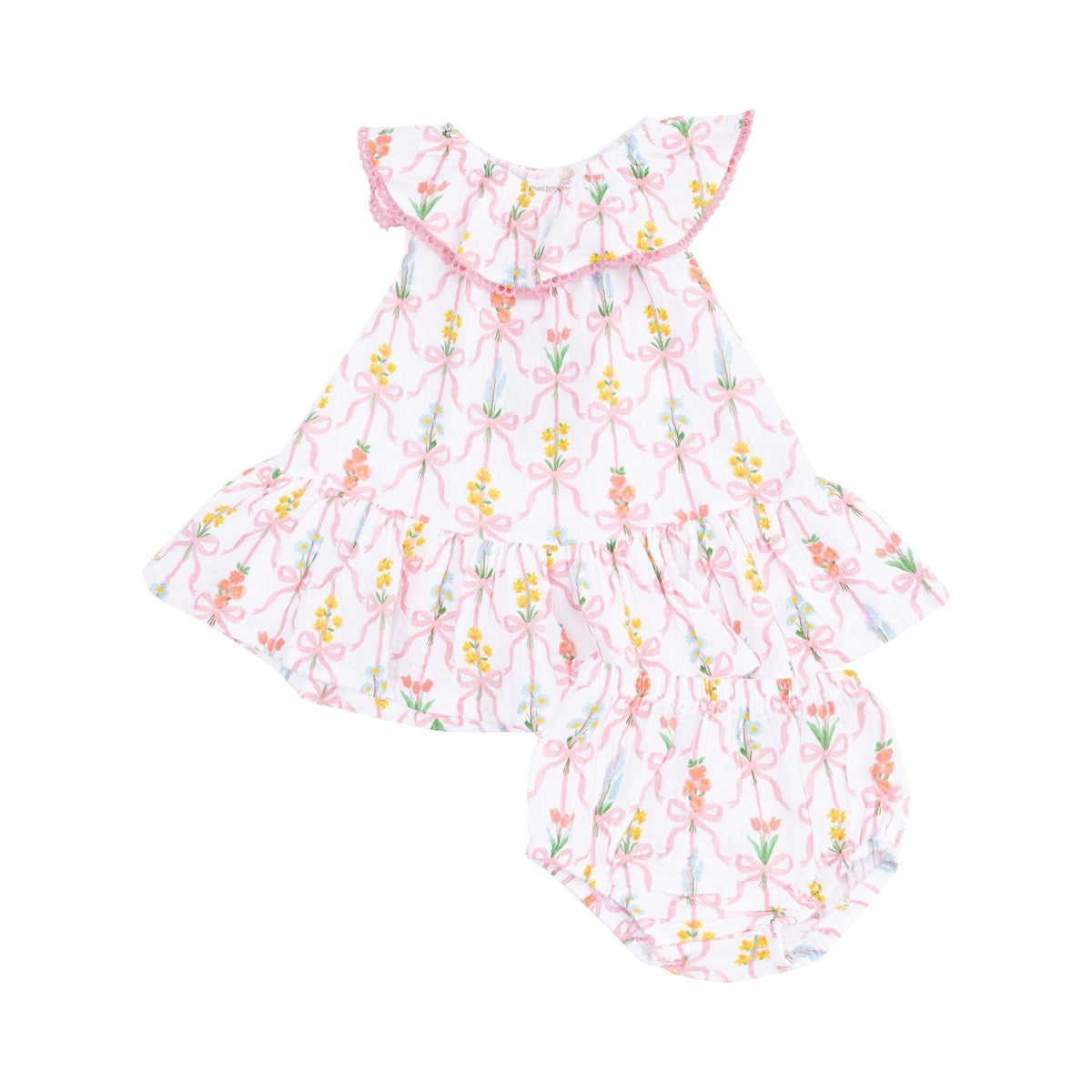 Angel Dear Angel Dear Circle Neck Ruffle Dress Ribbon Bouquets - Little Miss Muffin Children & Home