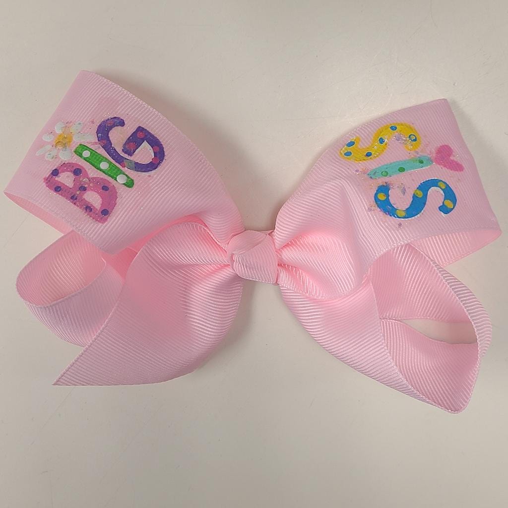 Heidi Davis Heidi Davis Big Sis Hand Painted Bow Double Glitter - Little Miss Muffin Children & Home