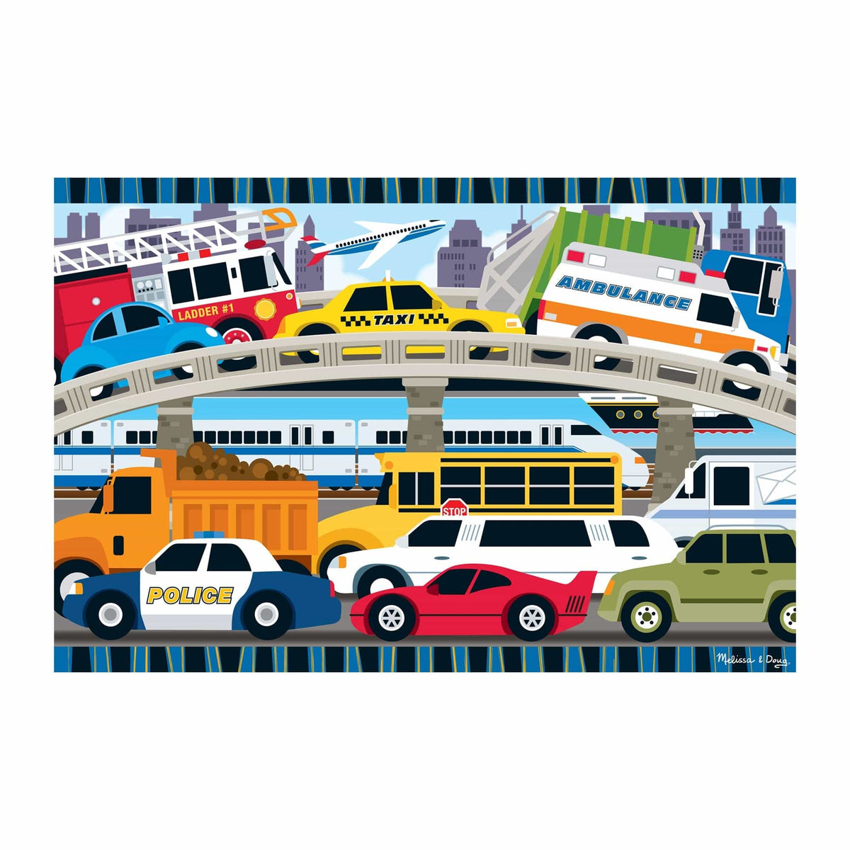Melissa & Doug Traffic Jam Floor Puzzle, 24 Pieces - Little Miss Muffin Children & Home