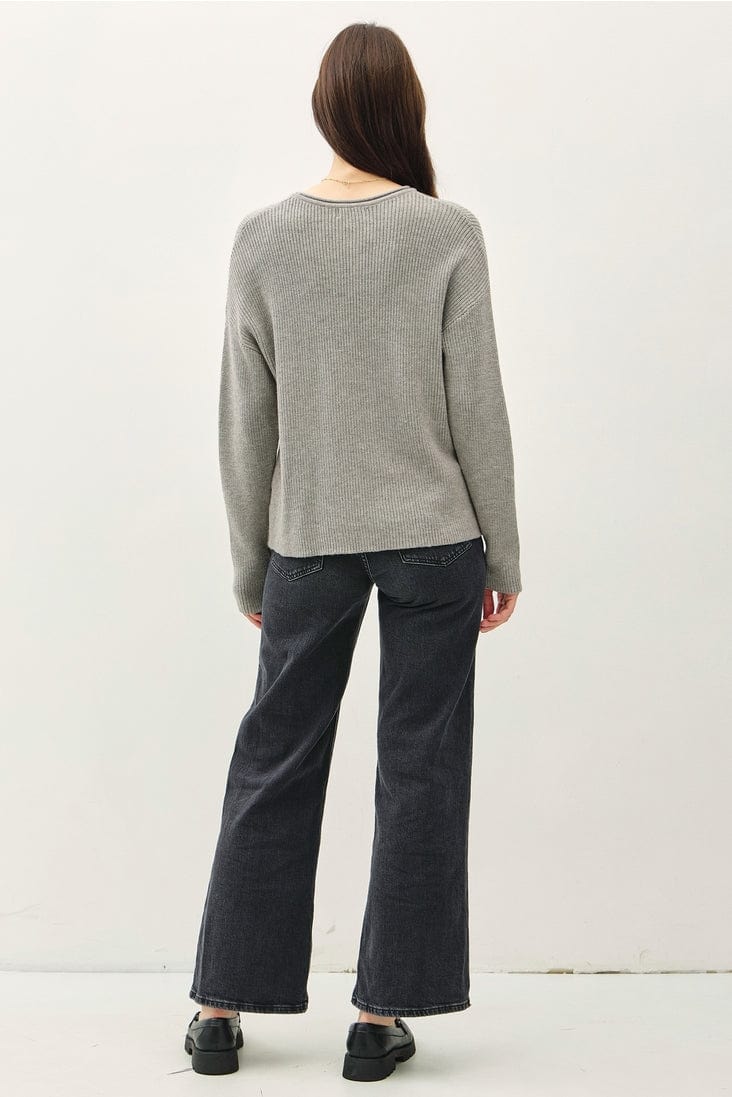 Be Cool Be Cool Soft Waffle Knit Sweater with Raw Hem - Little Miss Muffin Children & Home
