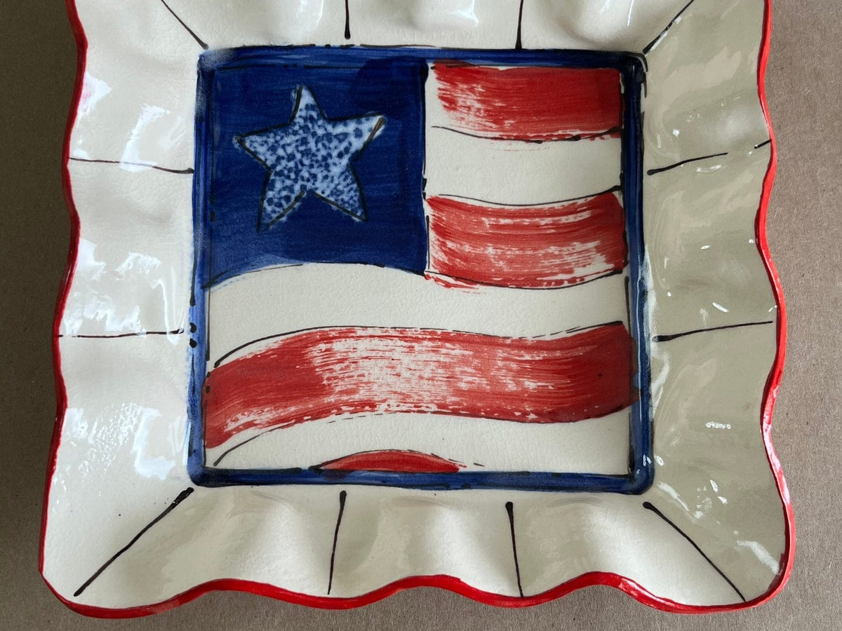 Heartfelt Traditions Patriotic Medium Square Tray - Little Miss Muffin Children & Home