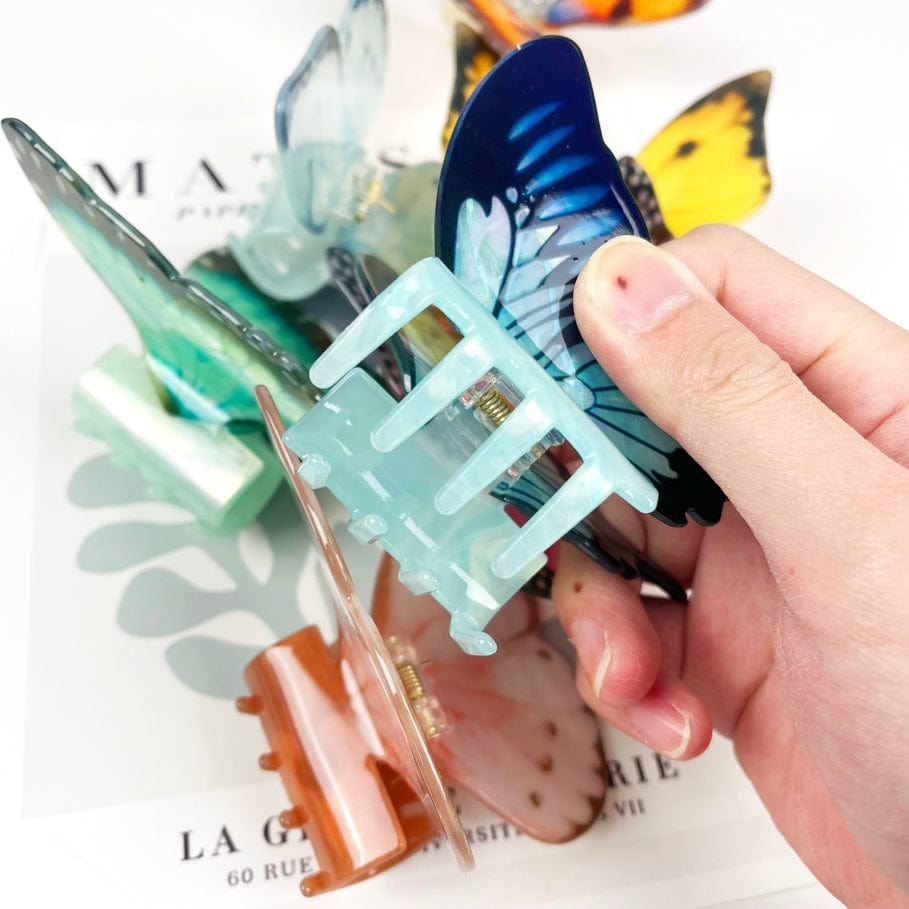 The Diva Soap The Diva Soap Acetate Large Butterfly Hair Clip Animal Claw Clip in Blue - Little Miss Muffin Children & Home