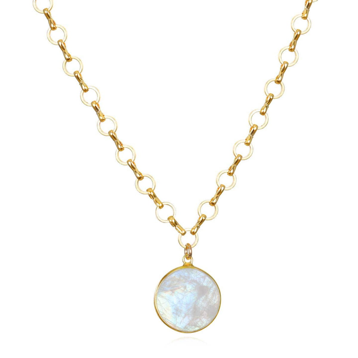 Amelia Rose Jewelry Petite Circle Moonstone Pendant Necklace - Little Miss Muffin Children & Home