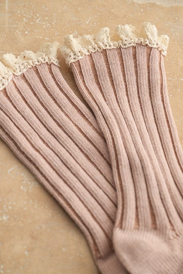 Miou Muse Crochet Trimmed Socks, Available in 3 Colors - Little Miss Muffin Children & Home