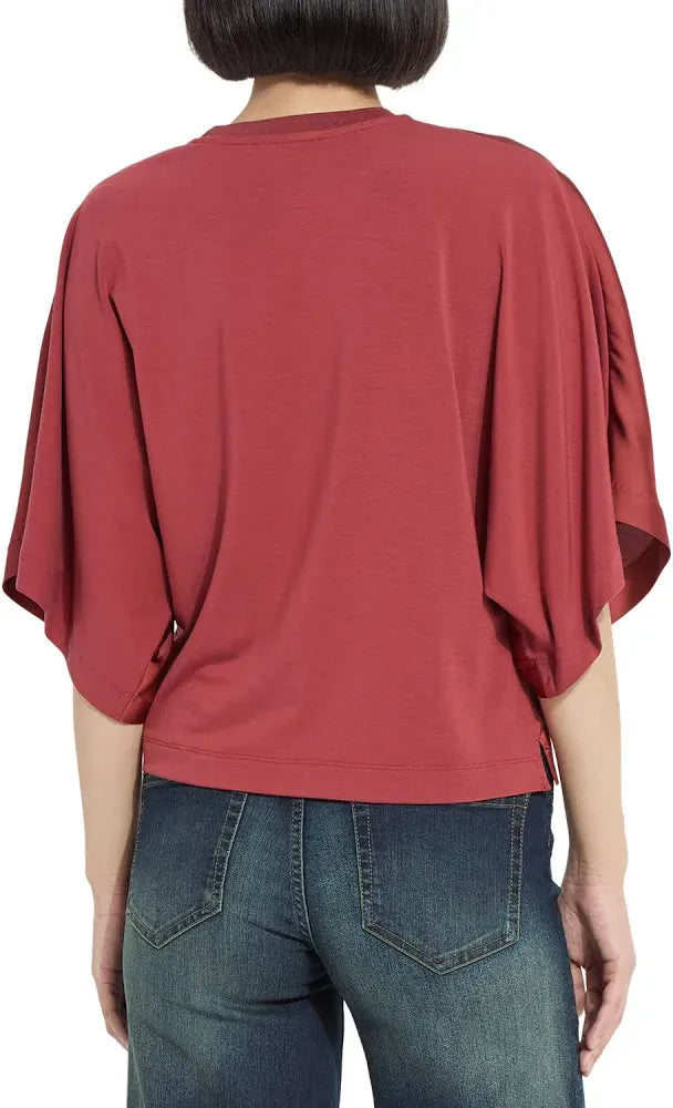 Ginger Mix-Media Dolman Tee in Copper Blush