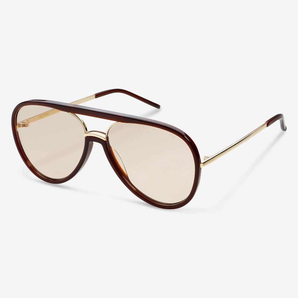 Shay Unisex Aviator Sunglasses Chocolate