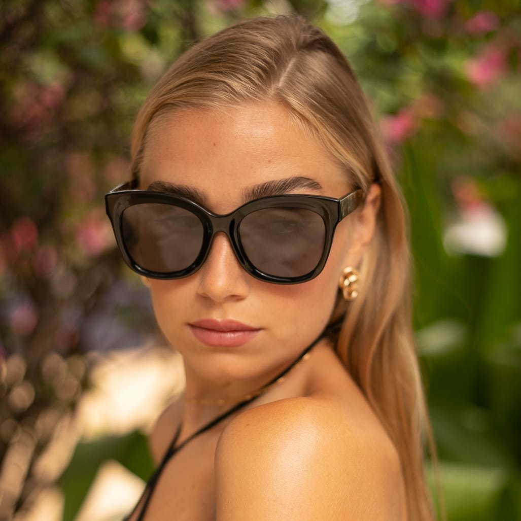 Naples Acetate Cat Eye Sunglasses Black/Tortoise