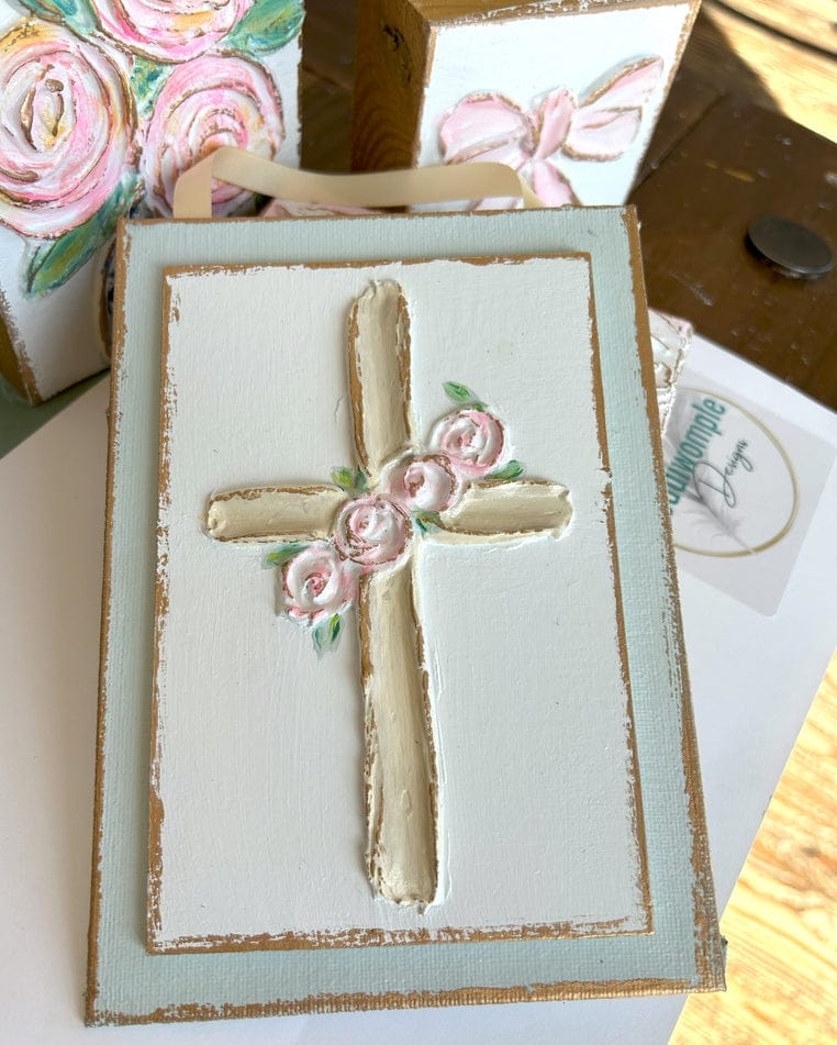 Cross with Roses Pane