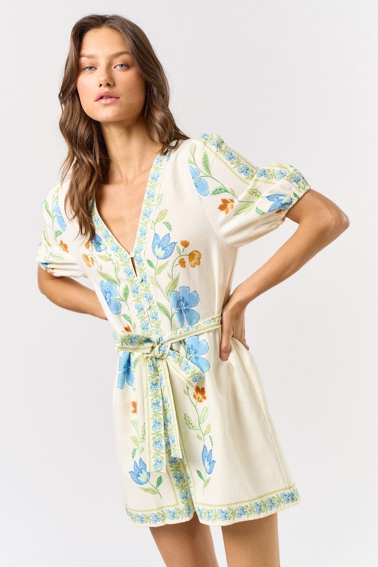 Lalavon Lalavon Printed Short Sleeve Romper - Little Miss Muffin Children & Home