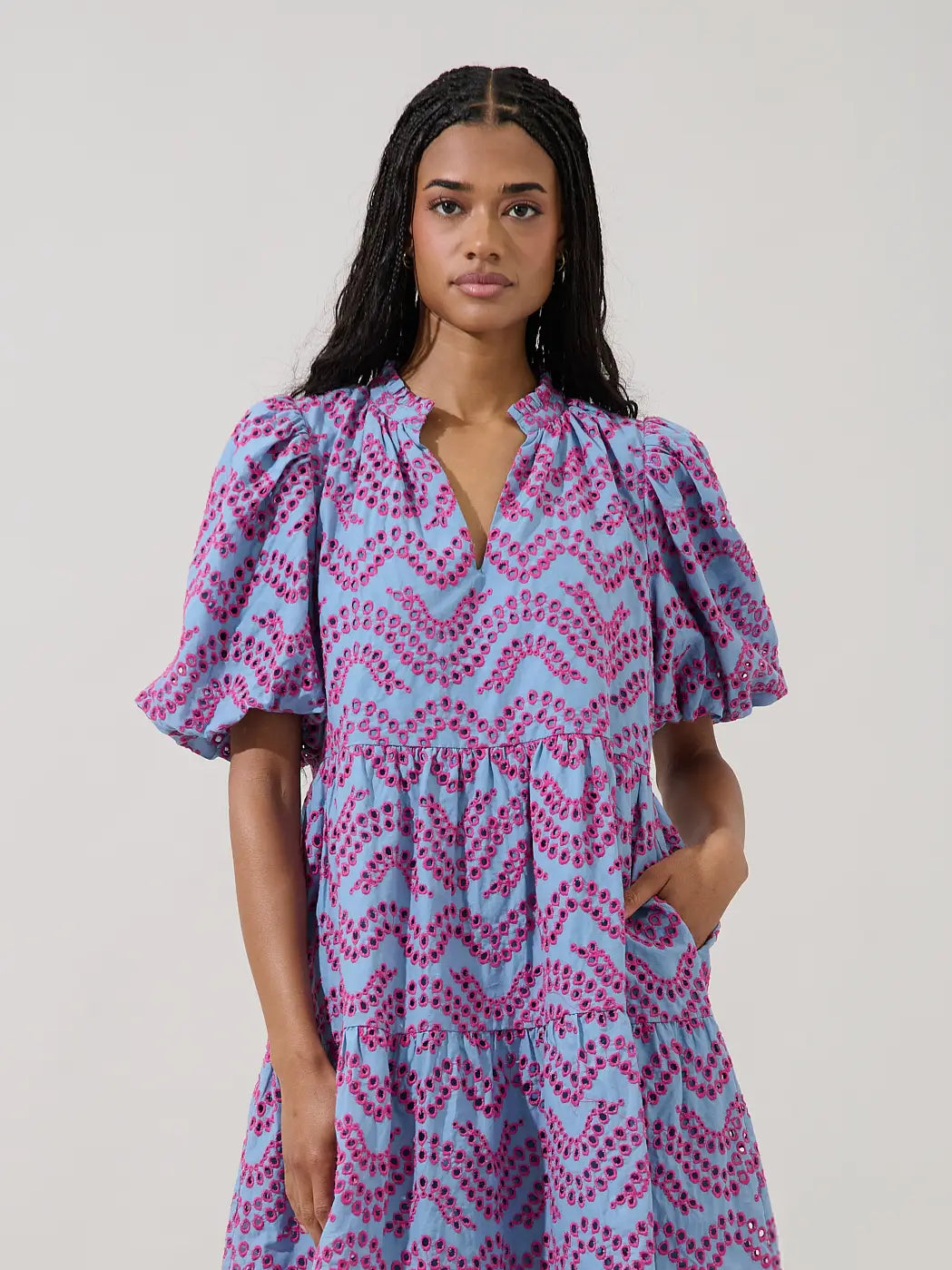 Jacey Baby Doll Elvera Eyelet Mini Dress