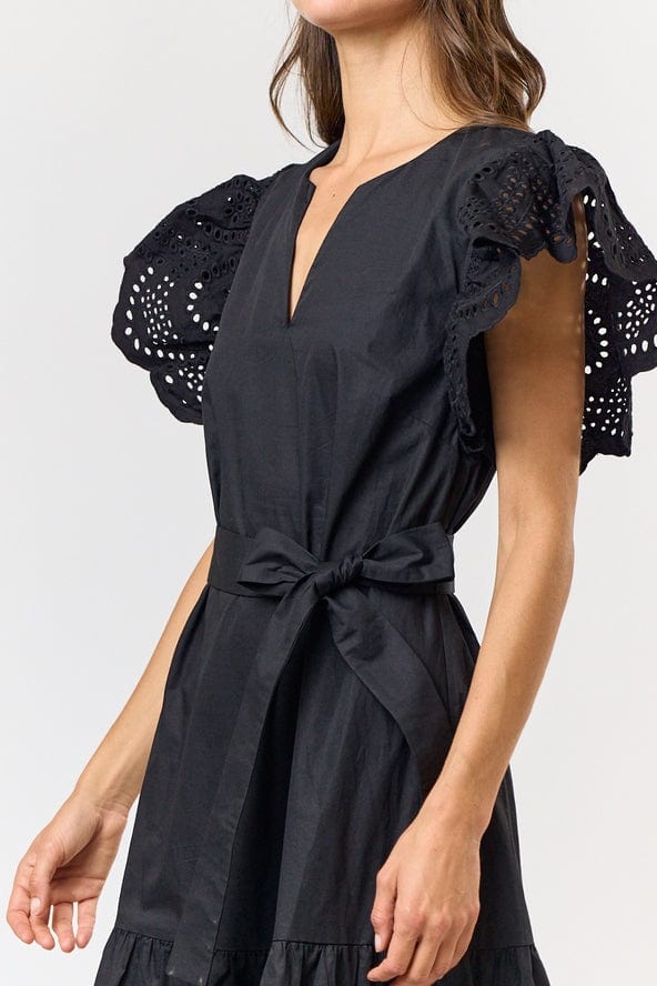 Lalavon Lalavon Eyelet Scalloped Cotton Midi Dress - Little Miss Muffin Children & Home