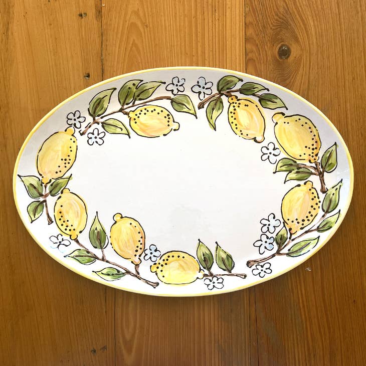Magnolia Creative Co Lemon Oval Platter, detail view