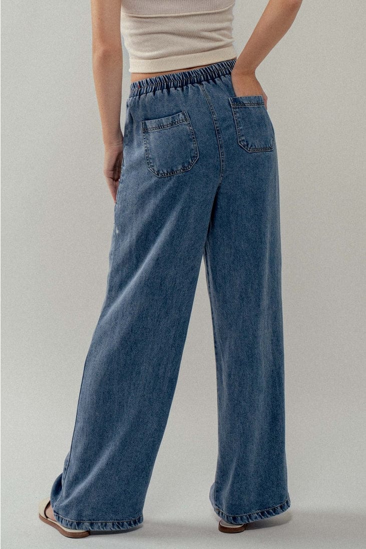 Urban Daizy Relaxed Drawstring Wide Leg Denim Pants - Little Miss Muffin Children & Home