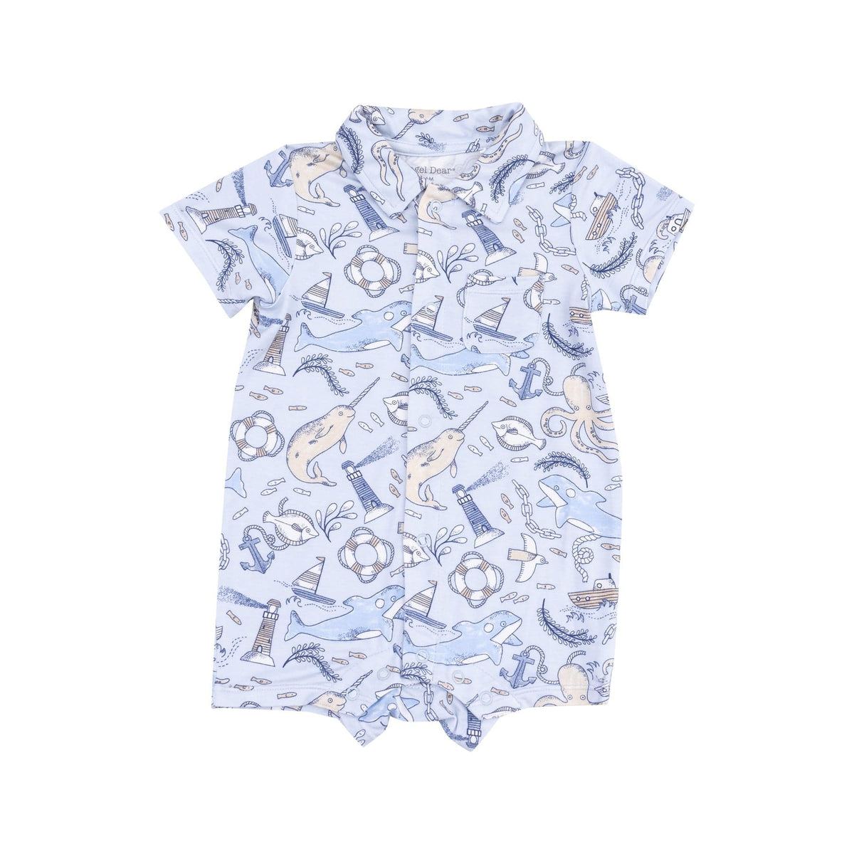 Angel Dear Angel Dear Nautical Notebook Button Down Polo Shortie - Little Miss Muffin Children & Home