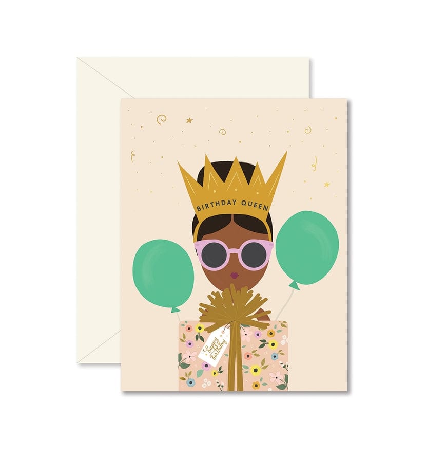 Ginger P Designs Ginger P Designs Birthday Queen Floral Greeting Card - Little Miss Muffin Children & Home