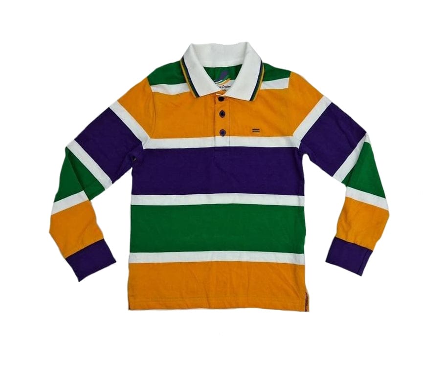 Mardi Gras Creations Mardi Gras Creations Thick Stripe Rugby Youth Long Sleeve Shirt - Little Miss Muffin Children & Home
