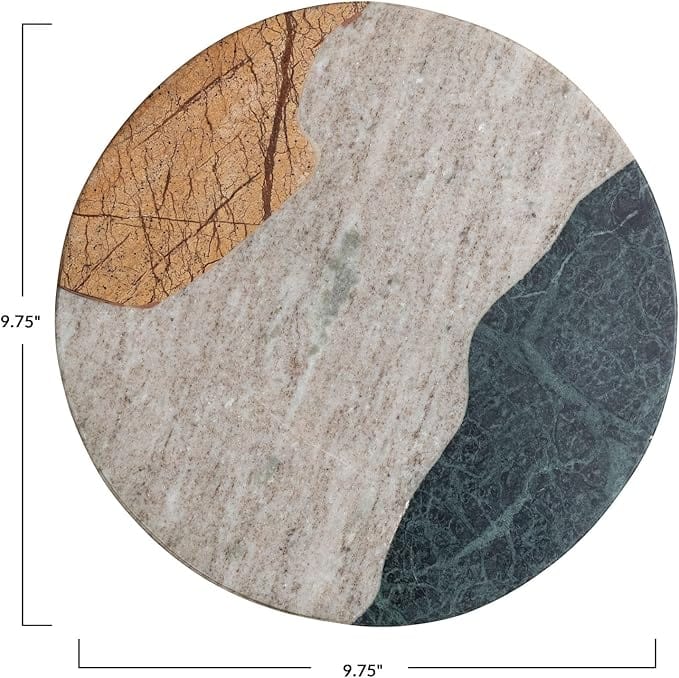 Bloomingville Marble Cheese Board, 9.75" Round - Little Miss Muffin Children & Home