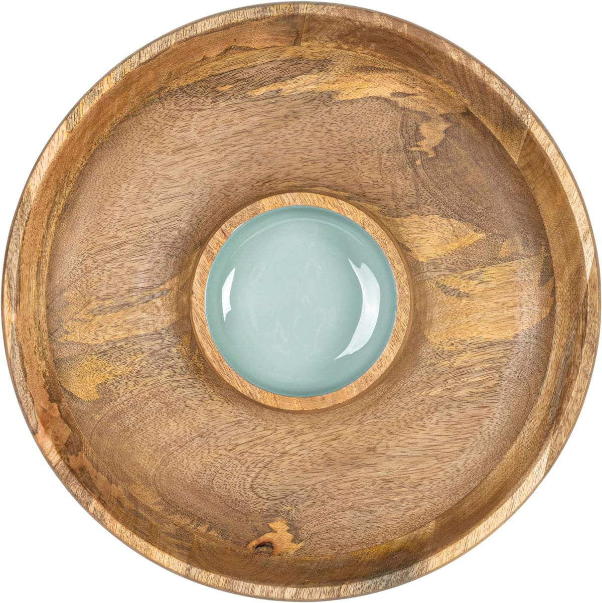 Bloomingville Bloomingville Mango Wood Lazy Susan Server with 2 Sections & Enameled Center - Little Miss Muffin Children & Home