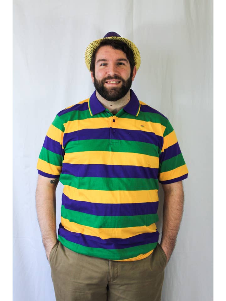 Mardi Gras Rugby Adult Short Sleeve Shirt