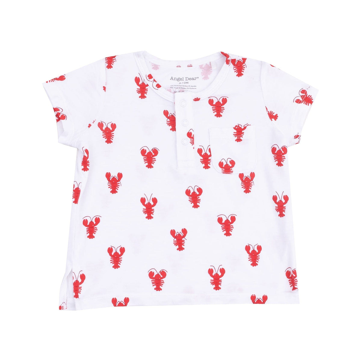 Angel Dear Angel Dear Lobster Bamboo Pocket Henley And French Terry Short - Little Miss Muffin Children & Home