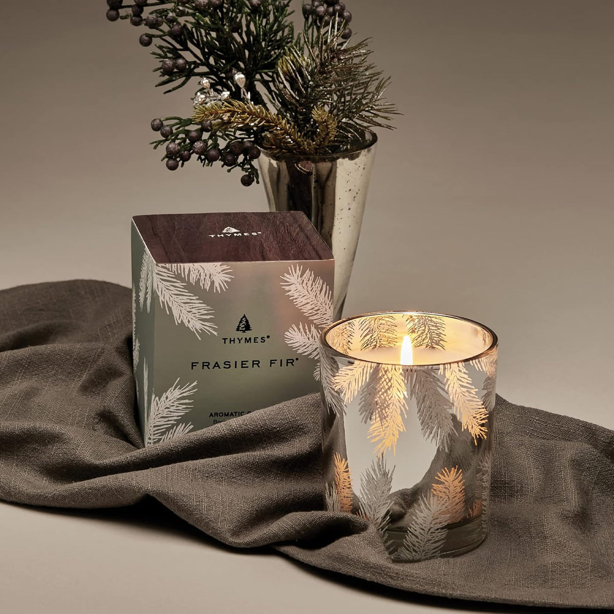 Thymes Thymes Frasier Fir 6.5oz Silver Poured Candle - Little Miss Muffin Children & Home