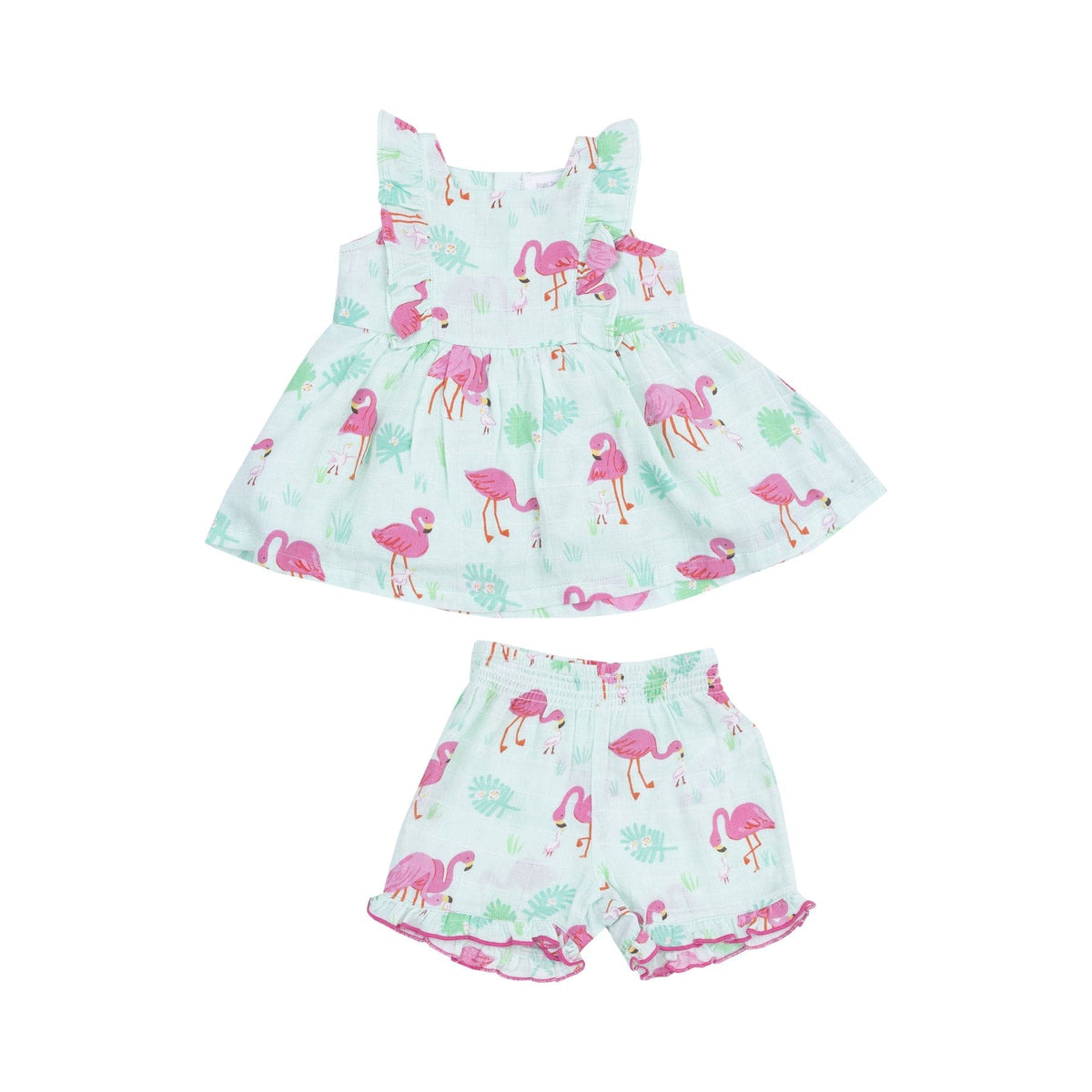 Angel Dear Angel Dear Flamingos Square Neck Ruffle Tank And Short - Little Miss Muffin Children & Home