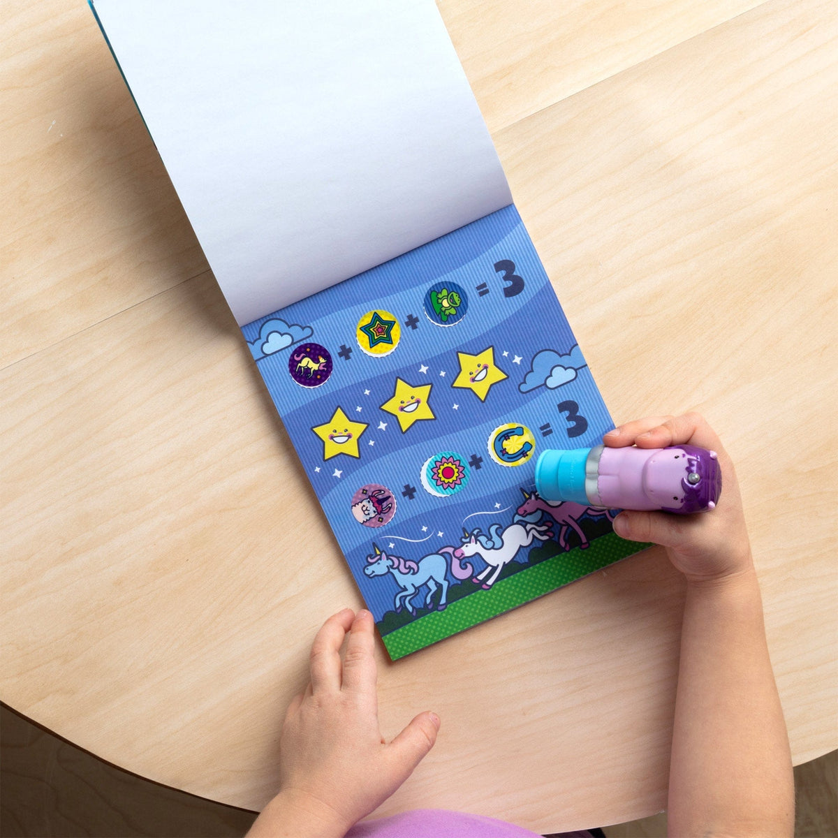 Melissa & Doug Melissa & Doug Sticker WOW! Activity Pad & Sticker Stamper - Purple Unicorn - Little Miss Muffin Children & Home