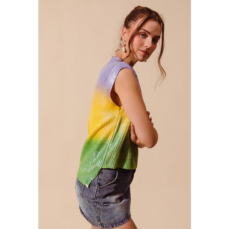 Ive Ive Metallic Ombre Mardi Gras Sleeveless Sweater - Little Miss Muffin Children & Home