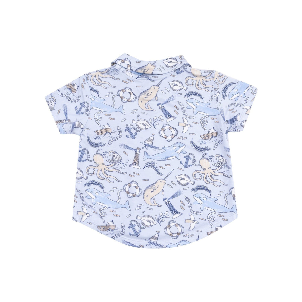 Angel Dear Angel Dear Nautical Notebook Button Down Bamboo Polo And Muslin Short - Little Miss Muffin Children & Home