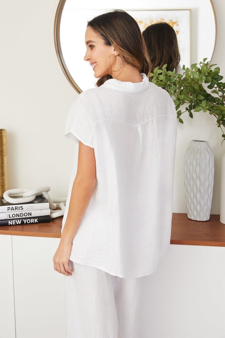 Milio Milano Milio Milano Button Down Sleeveless Linen Top - Little Miss Muffin Children & Home