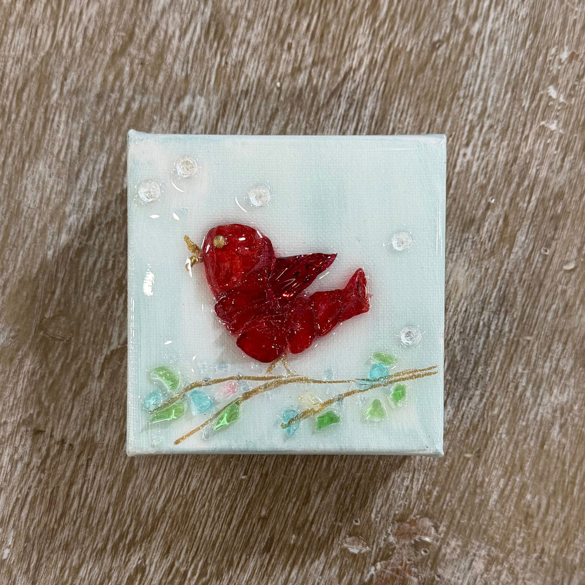 Laurie Kelly Art Studio Red Bird Art 4x4 - Little Miss Muffin Children & Home