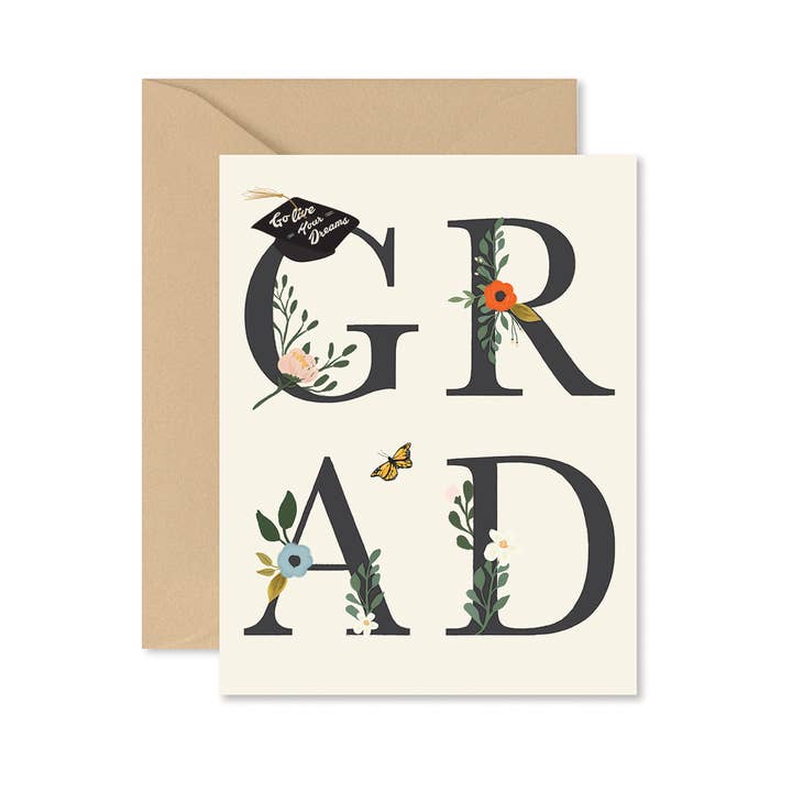 Ginger P Designs Ginger P Designs Grad Floral Greeting Card - Little Miss Muffin Children & Home
