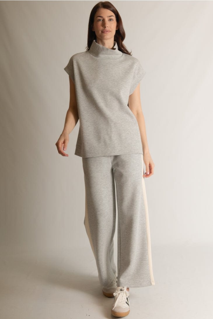 Before You Collection Before You Collection Butter Wide Leg Side Stripe Pants in Heather Grey - Little Miss Muffin Children & Home