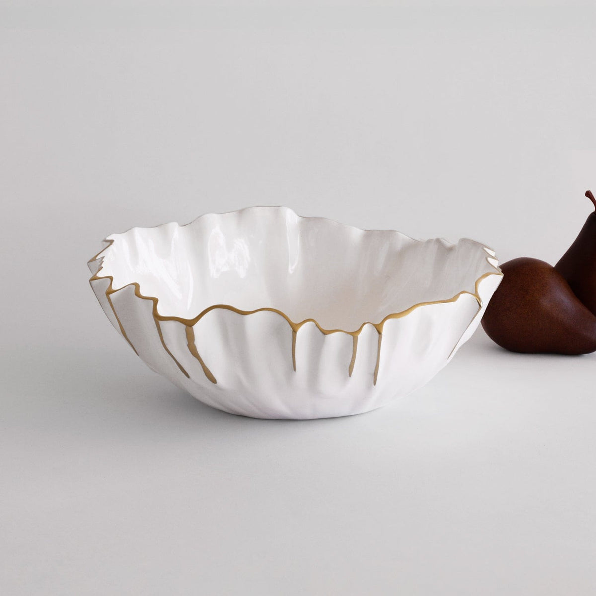 Beatriz Ball Beatriz Ball Thanni Mystic Medium Round Bowl, White & Gold - Little Miss Muffin Children & Home