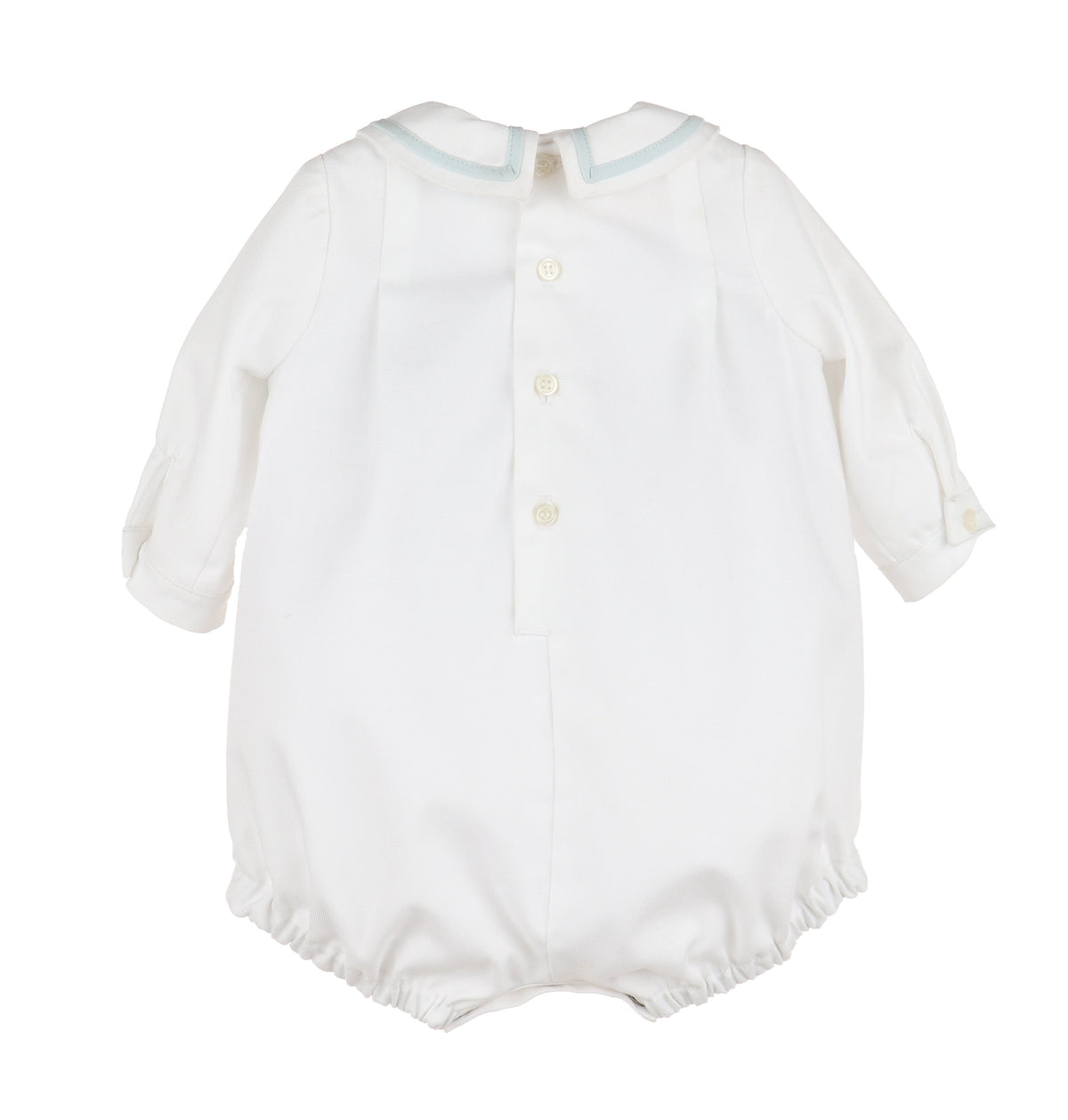 Casero & Associates Casero & Associates Classic Smock Boy Bubble, White - Little Miss Muffin Children & Home