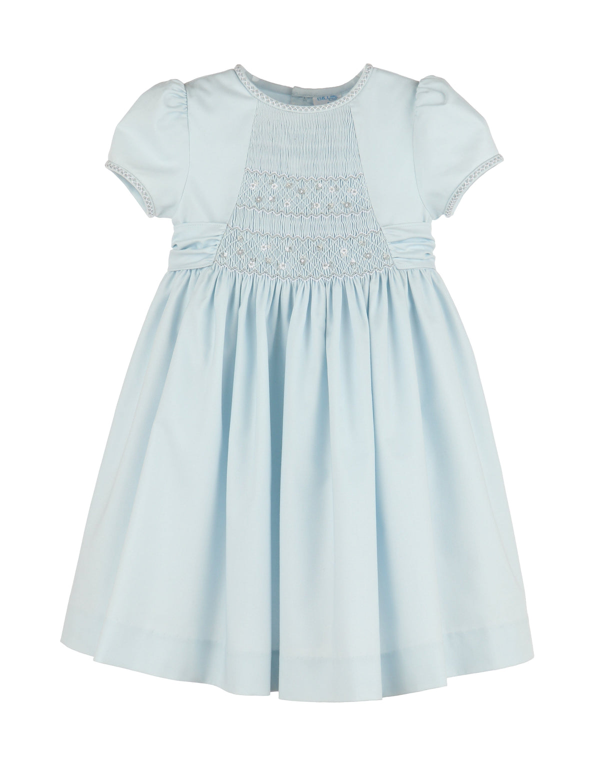 Casero & Associates Casero & Associates Silverstone Smock Dress, Blue - Little Miss Muffin Children & Home