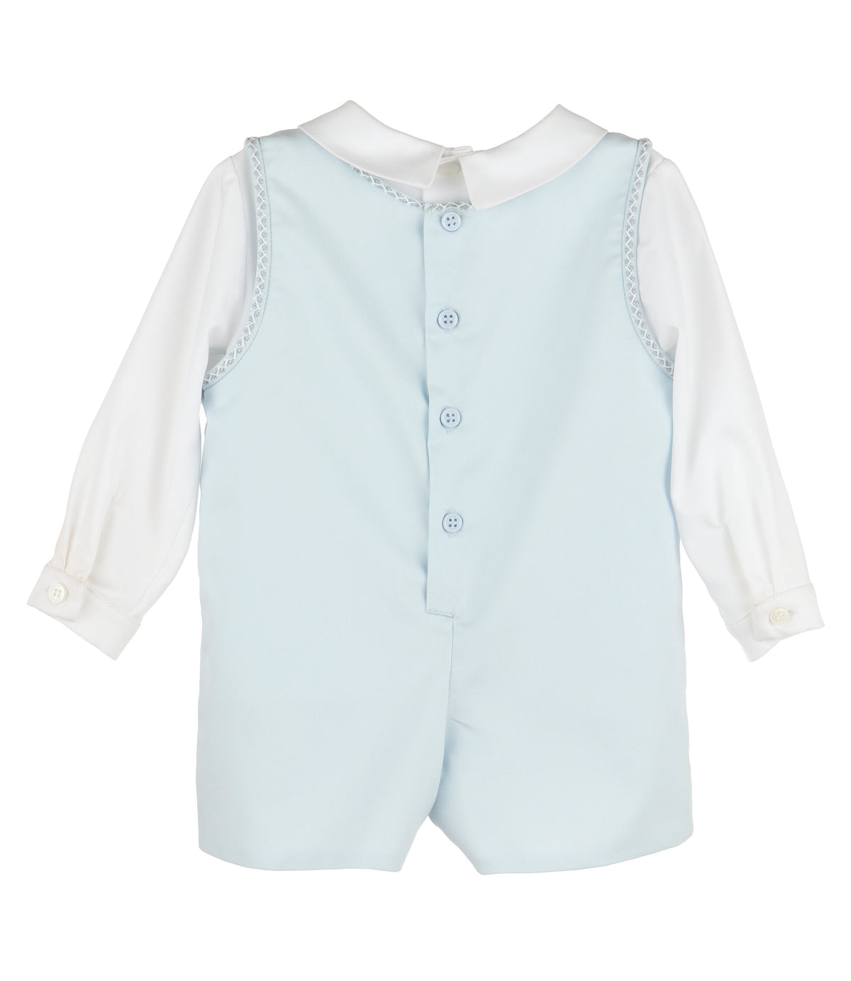 Casero & Associates Casero & Associates Checkered Stitches Romper, Blue - Little Miss Muffin Children & Home