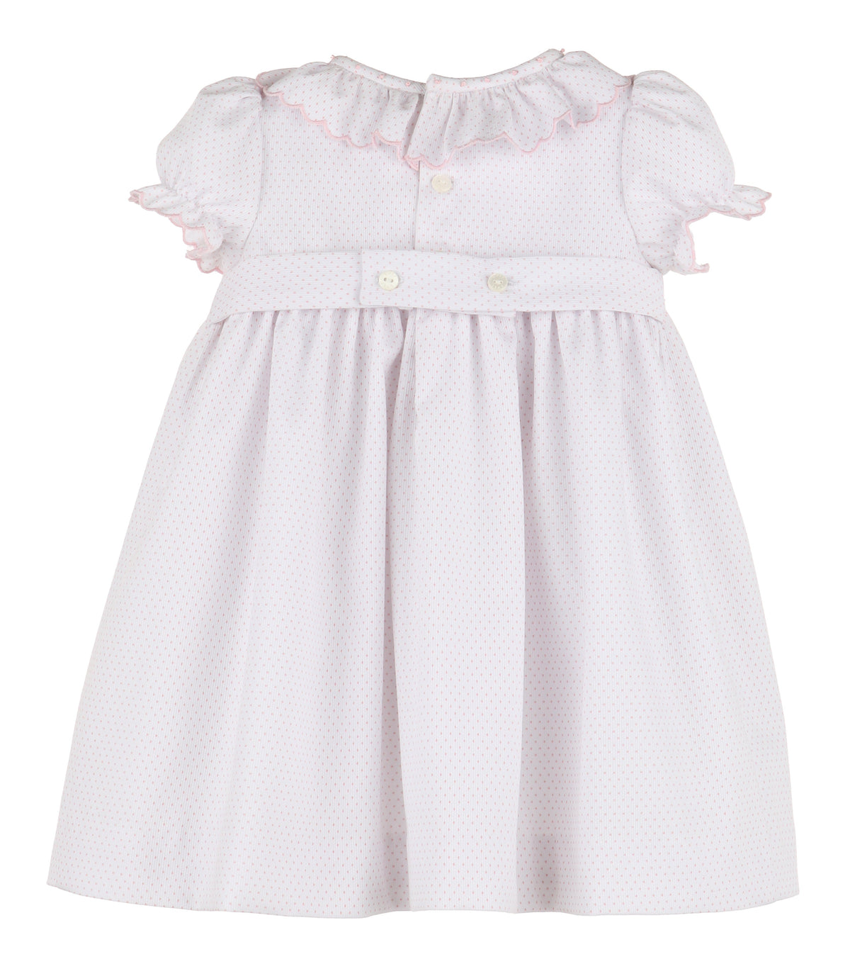 Casero & Associates Casero & Associates Honeycomb Dotted Dress, Pink - Little Miss Muffin Children & Home