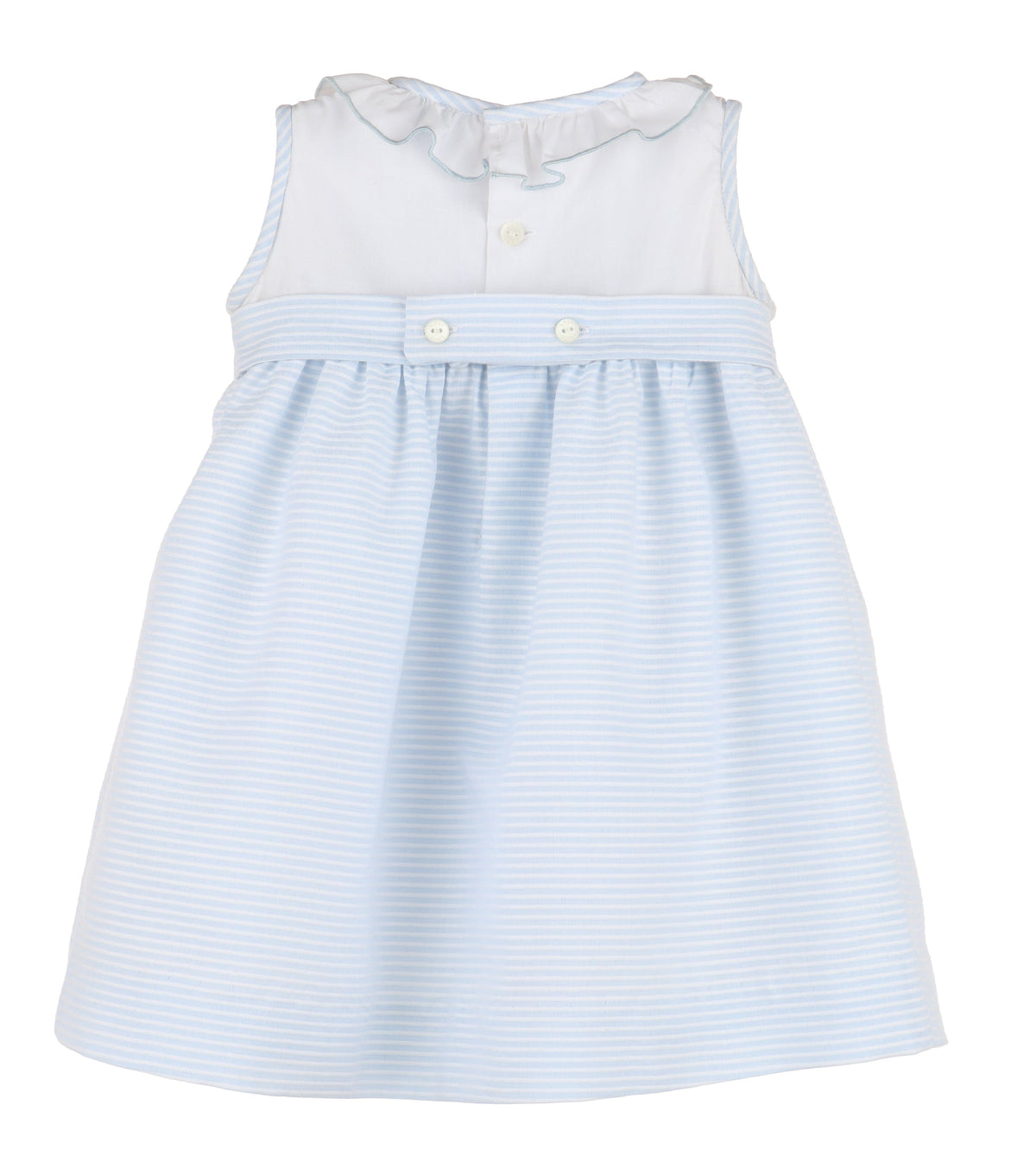 Casero & Associates Casero & Associates Stripes Combo Smock Dress, Blue - Little Miss Muffin Children & Home