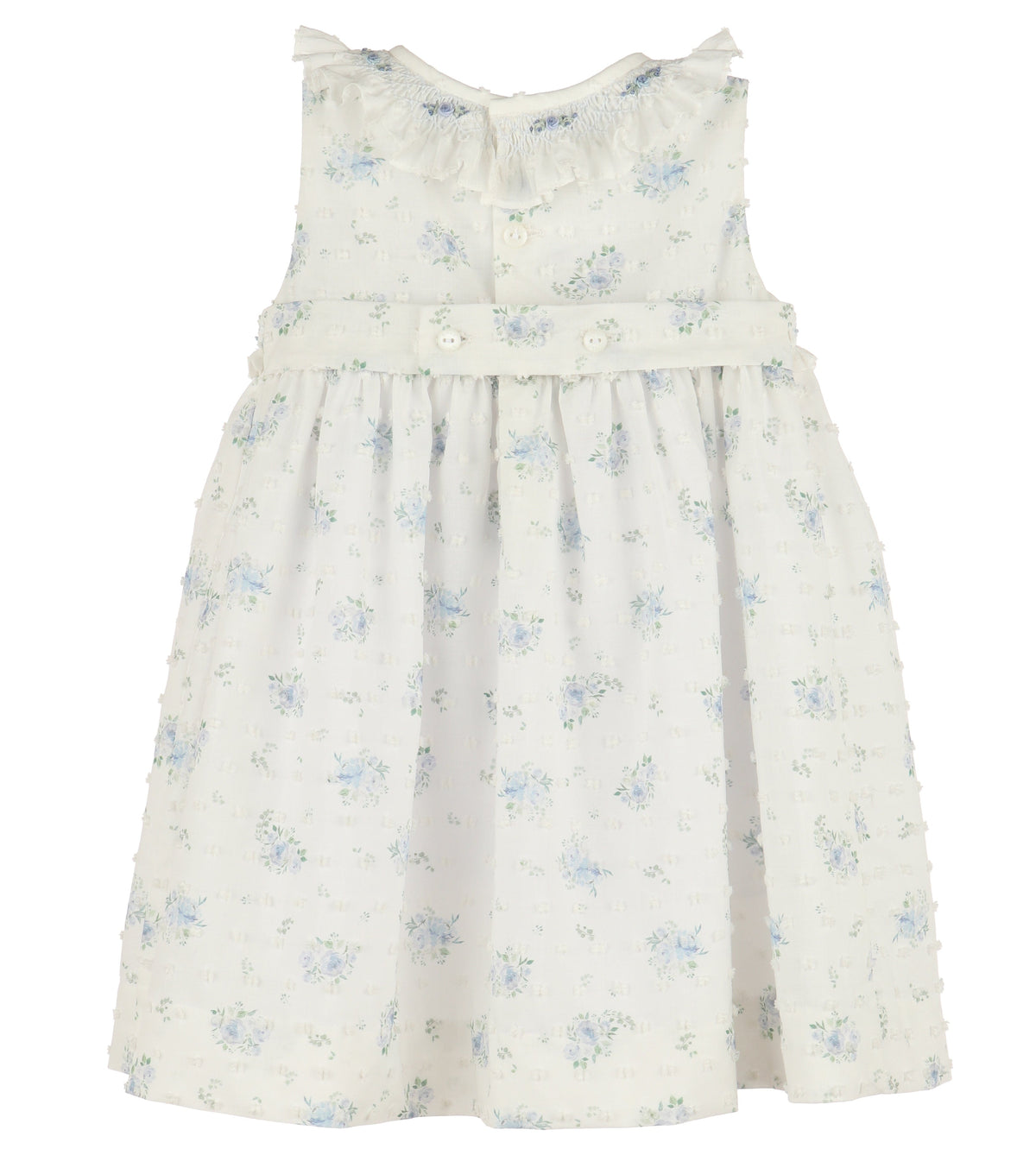 Casero & Associates Casero & Associates Swiss Floral Smock Dress, Blue - Little Miss Muffin Children & Home